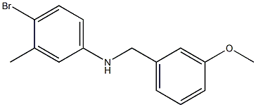 4-bromo-N-[(3-methoxyphenyl)methyl]-3-methylaniline,,结构式