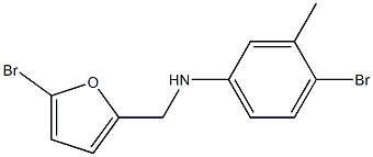 4-bromo-N-[(5-bromofuran-2-yl)methyl]-3-methylaniline,,结构式