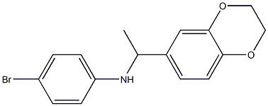 4-bromo-N-[1-(2,3-dihydro-1,4-benzodioxin-6-yl)ethyl]aniline,,结构式