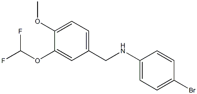4-bromo-N-{[3-(difluoromethoxy)-4-methoxyphenyl]methyl}aniline,,结构式