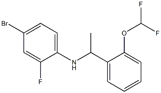 4-bromo-N-{1-[2-(difluoromethoxy)phenyl]ethyl}-2-fluoroaniline 化学構造式