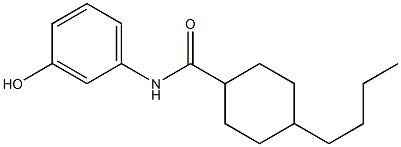 4-butyl-N-(3-hydroxyphenyl)cyclohexane-1-carboxamide 化学構造式