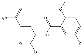 4-carbamoyl-2-[(5-chloro-2-methoxyphenyl)formamido]butanoic acid Struktur