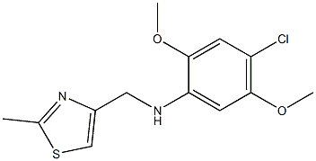 4-chloro-2,5-dimethoxy-N-[(2-methyl-1,3-thiazol-4-yl)methyl]aniline,,结构式