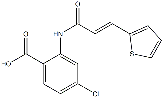4-chloro-2-[3-(thiophen-2-yl)prop-2-enamido]benzoic acid,,结构式