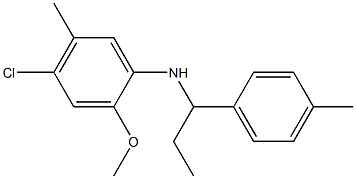 4-chloro-2-methoxy-5-methyl-N-[1-(4-methylphenyl)propyl]aniline 化学構造式