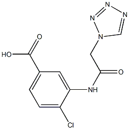 4-chloro-3-[(1H-tetrazol-1-ylacetyl)amino]benzoic acid,,结构式
