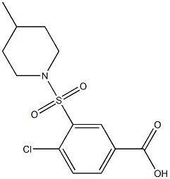 4-chloro-3-[(4-methylpiperidine-1-)sulfonyl]benzoic acid,,结构式