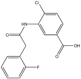 4-chloro-3-[2-(2-fluorophenyl)acetamido]benzoic acid,,结构式