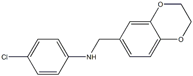 4-chloro-N-(2,3-dihydro-1,4-benzodioxin-6-ylmethyl)aniline Structure