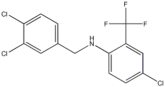 4-chloro-N-[(3,4-dichlorophenyl)methyl]-2-(trifluoromethyl)aniline,,结构式