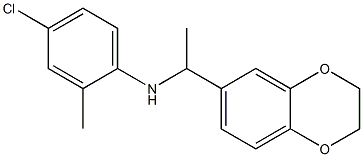 4-chloro-N-[1-(2,3-dihydro-1,4-benzodioxin-6-yl)ethyl]-2-methylaniline 化学構造式