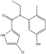 4-chloro-N-ethyl-N-(5-hydroxy-2-methylphenyl)-1H-pyrrole-2-carboxamide 化学構造式
