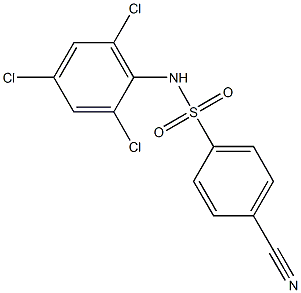 4-cyano-N-(2,4,6-trichlorophenyl)benzene-1-sulfonamide Struktur