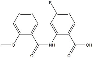 4-fluoro-2-[(2-methoxybenzoyl)amino]benzoic acid 化学構造式