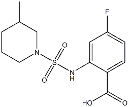 4-fluoro-2-{[(3-methylpiperidine-1-)sulfonyl]amino}benzoic acid 结构式