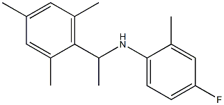 4-fluoro-2-methyl-N-[1-(2,4,6-trimethylphenyl)ethyl]aniline 化学構造式