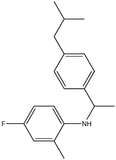 4-fluoro-2-methyl-N-{1-[4-(2-methylpropyl)phenyl]ethyl}aniline Struktur