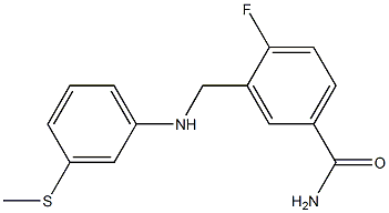 4-fluoro-3-({[3-(methylsulfanyl)phenyl]amino}methyl)benzamide 结构式
