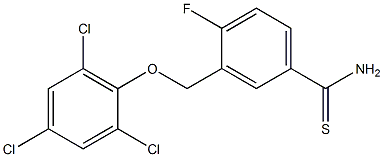 4-fluoro-3-(2,4,6-trichlorophenoxymethyl)benzene-1-carbothioamide 结构式