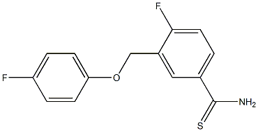 4-fluoro-3-(4-fluorophenoxymethyl)benzene-1-carbothioamide Struktur