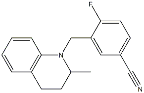 4-fluoro-3-[(2-methyl-1,2,3,4-tetrahydroquinolin-1-yl)methyl]benzonitrile|
