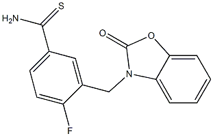 4-fluoro-3-[(2-oxo-2,3-dihydro-1,3-benzoxazol-3-yl)methyl]benzene-1-carbothioamide Struktur