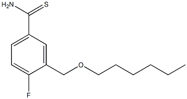4-fluoro-3-[(hexyloxy)methyl]benzene-1-carbothioamide,,结构式