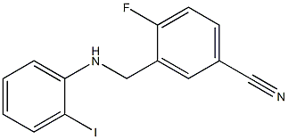 4-fluoro-3-{[(2-iodophenyl)amino]methyl}benzonitrile 化学構造式