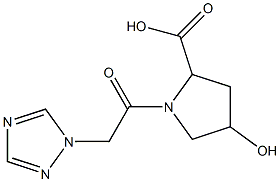 4-hydroxy-1-[2-(1H-1,2,4-triazol-1-yl)acetyl]pyrrolidine-2-carboxylic acid,,结构式