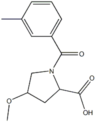 4-methoxy-1-(3-methylbenzoyl)pyrrolidine-2-carboxylic acid Struktur