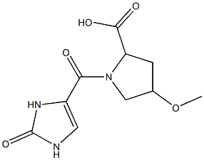 4-methoxy-1-[(2-oxo-2,3-dihydro-1H-imidazol-4-yl)carbonyl]pyrrolidine-2-carboxylic acid Structure