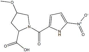 4-methoxy-1-[(5-nitro-1H-pyrrol-2-yl)carbonyl]pyrrolidine-2-carboxylic acid,,结构式
