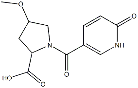 4-methoxy-1-[(6-oxo-1,6-dihydropyridin-3-yl)carbonyl]pyrrolidine-2-carboxylic acid Structure