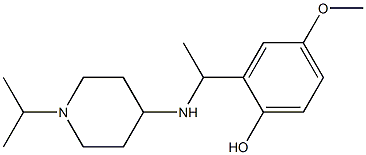 4-methoxy-2-(1-{[1-(propan-2-yl)piperidin-4-yl]amino}ethyl)phenol 化学構造式