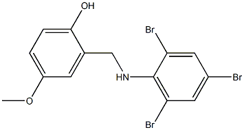 4-methoxy-2-{[(2,4,6-tribromophenyl)amino]methyl}phenol Struktur