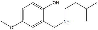 4-methoxy-2-{[(3-methylbutyl)amino]methyl}phenol,,结构式