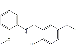 4-methoxy-2-{1-[(2-methoxy-5-methylphenyl)amino]ethyl}phenol 化学構造式