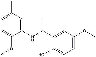 4-methoxy-2-{1-[(2-methoxy-5-methylphenyl)amino]ethyl}phenol Struktur