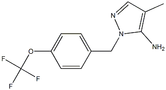 4-methyl-1-{[4-(trifluoromethoxy)phenyl]methyl}-1H-pyrazol-5-amine Struktur