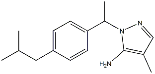 4-methyl-1-{1-[4-(2-methylpropyl)phenyl]ethyl}-1H-pyrazol-5-amine Structure