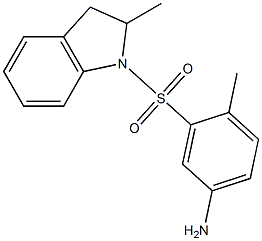 4-methyl-3-[(2-methyl-2,3-dihydro-1H-indole-1-)sulfonyl]aniline 化学構造式