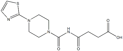 4-oxo-4-{[4-(1,3-thiazol-2-yl)piperazin-1-yl]carbonylamino}butanoic acid 化学構造式