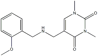 5-({[(2-methoxyphenyl)methyl]amino}methyl)-1,3-dimethyl-1,2,3,4-tetrahydropyrimidine-2,4-dione 结构式