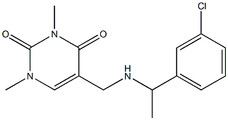 5-({[1-(3-chlorophenyl)ethyl]amino}methyl)-1,3-dimethyl-1,2,3,4-tetrahydropyrimidine-2,4-dione Struktur