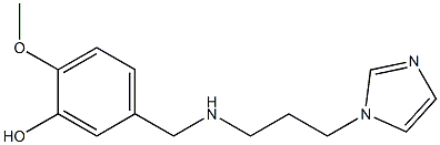 5-({[3-(1H-imidazol-1-yl)propyl]amino}methyl)-2-methoxyphenol 化学構造式