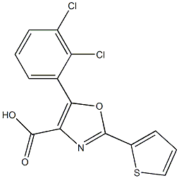 5-(2,3-dichlorophenyl)-2-(thiophen-2-yl)-1,3-oxazole-4-carboxylic acid,,结构式
