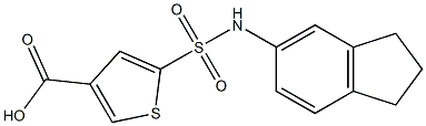 5-(2,3-dihydro-1H-inden-5-ylsulfamoyl)thiophene-3-carboxylic acid,,结构式