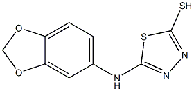 5-(2H-1,3-benzodioxol-5-ylamino)-1,3,4-thiadiazole-2-thiol,,结构式