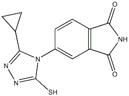5-(3-cyclopropyl-5-sulfanyl-4H-1,2,4-triazol-4-yl)-2,3-dihydro-1H-isoindole-1,3-dione,,结构式